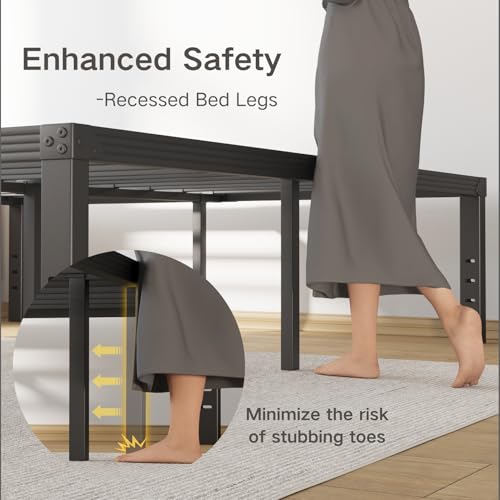 Full Size 18" Tall Heavy Duty Metal Platform Bed Frame G394292