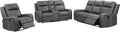 3-Piece Upholstered Motion Reclining Sofa Set Grey S840