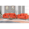 Orange Linen Loveseat and 3 Seat Couch Set G420