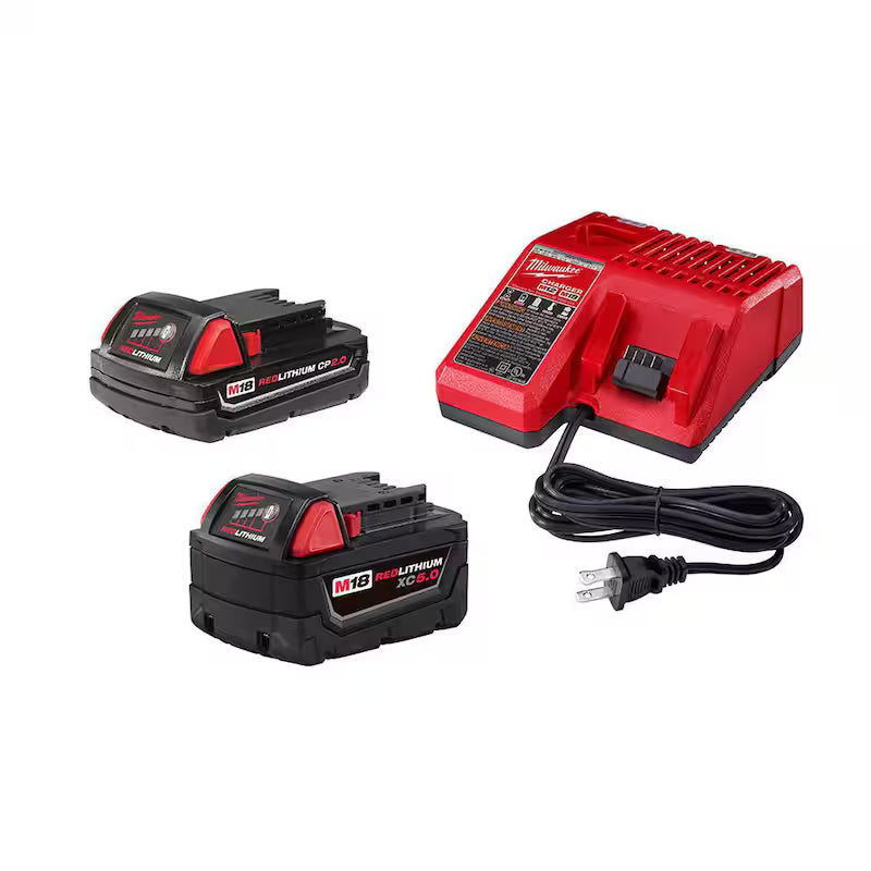 18-Volt Lithium-Ion Starter Kit with 5.0 Ah and 2.0 Ah Battery and Charger R370