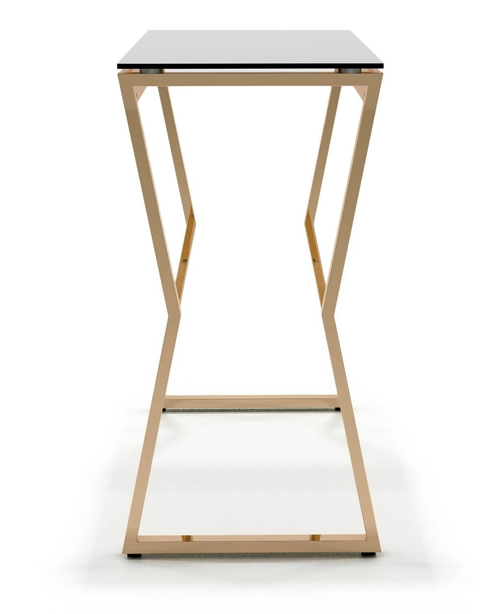 Gold-Tone Glass Top Sofa Table F485