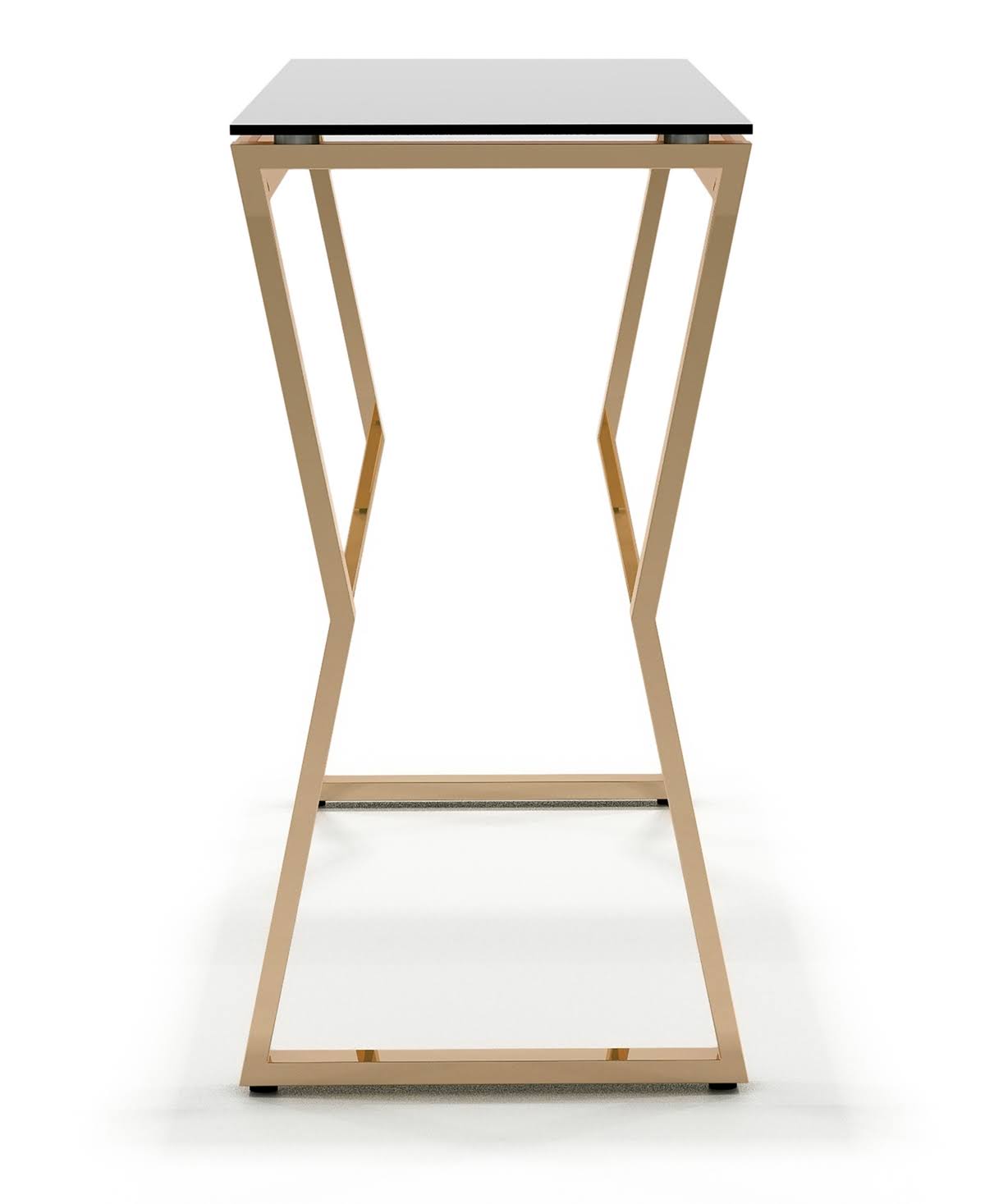 Gold-Tone Glass Top Sofa Table F485