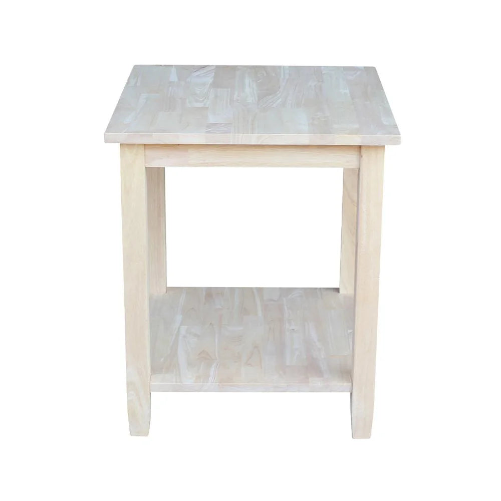 Solid Wood End Table Unfinished B269
