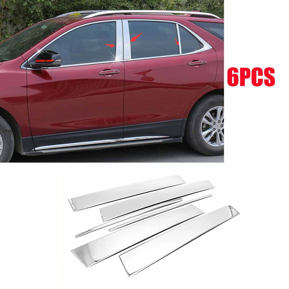 6pcs Chrome Stainless Steel Pillar Post Trims D9542