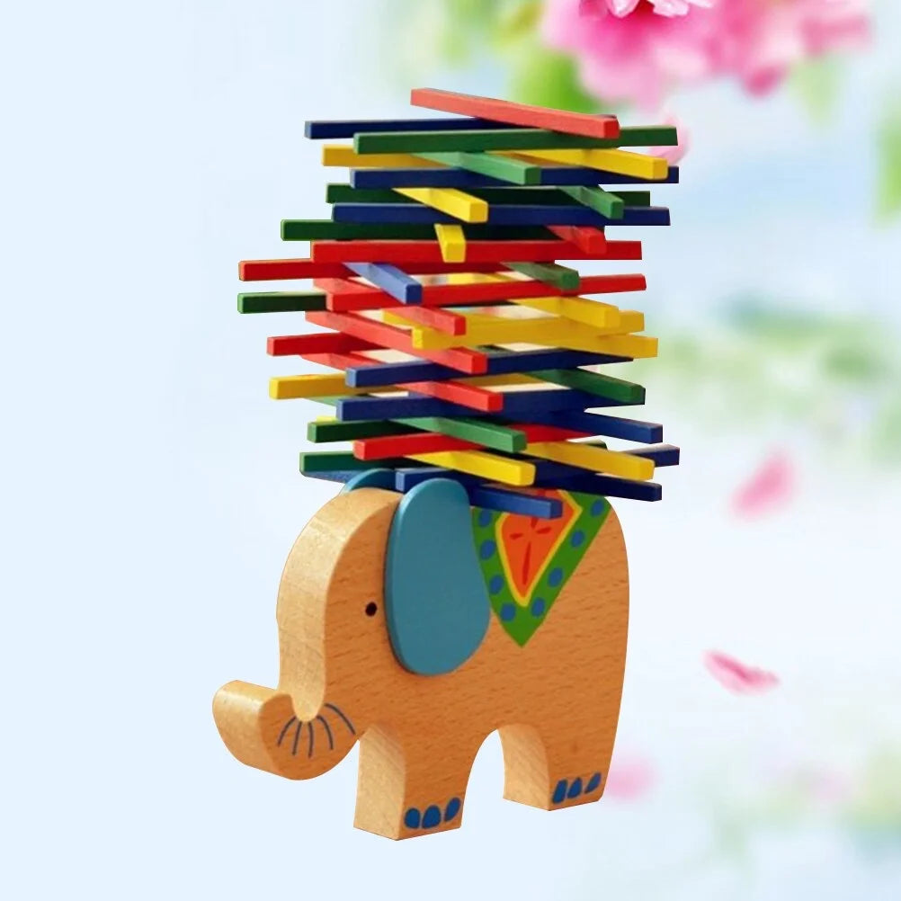 Wooden Stackable Building Blocks Set Balancing Games Educational Toys D424