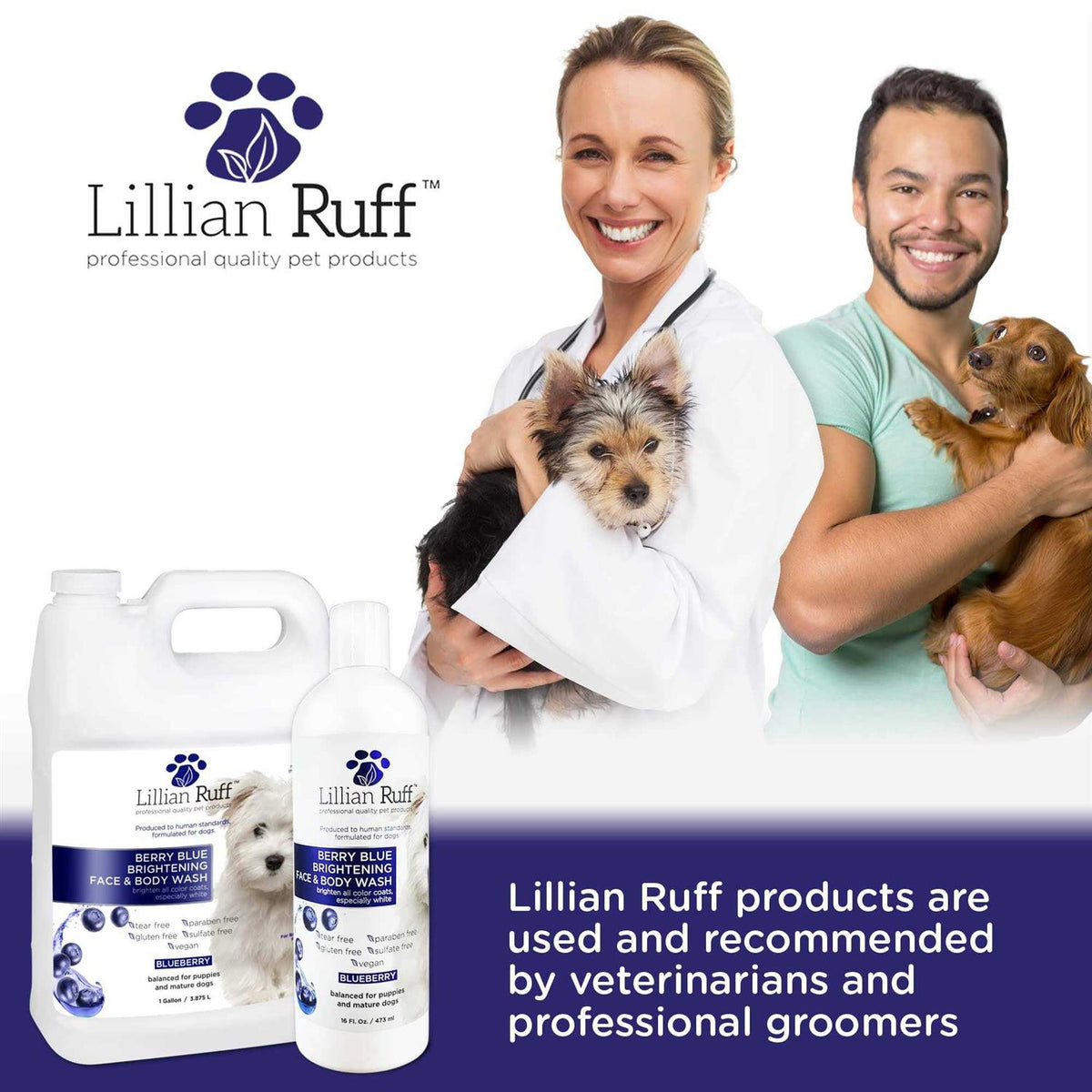 Berry Blue Brightening Face and Body Wash for Dogs and Cats K12608
