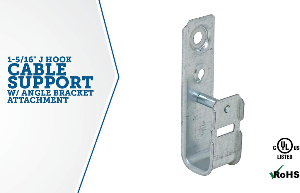 1-5/16 Inch Zinc Plated Steel J-Hook, 50 Pack X280