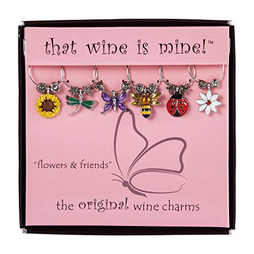 Multicolor Set of 6 Wine Charms O634000