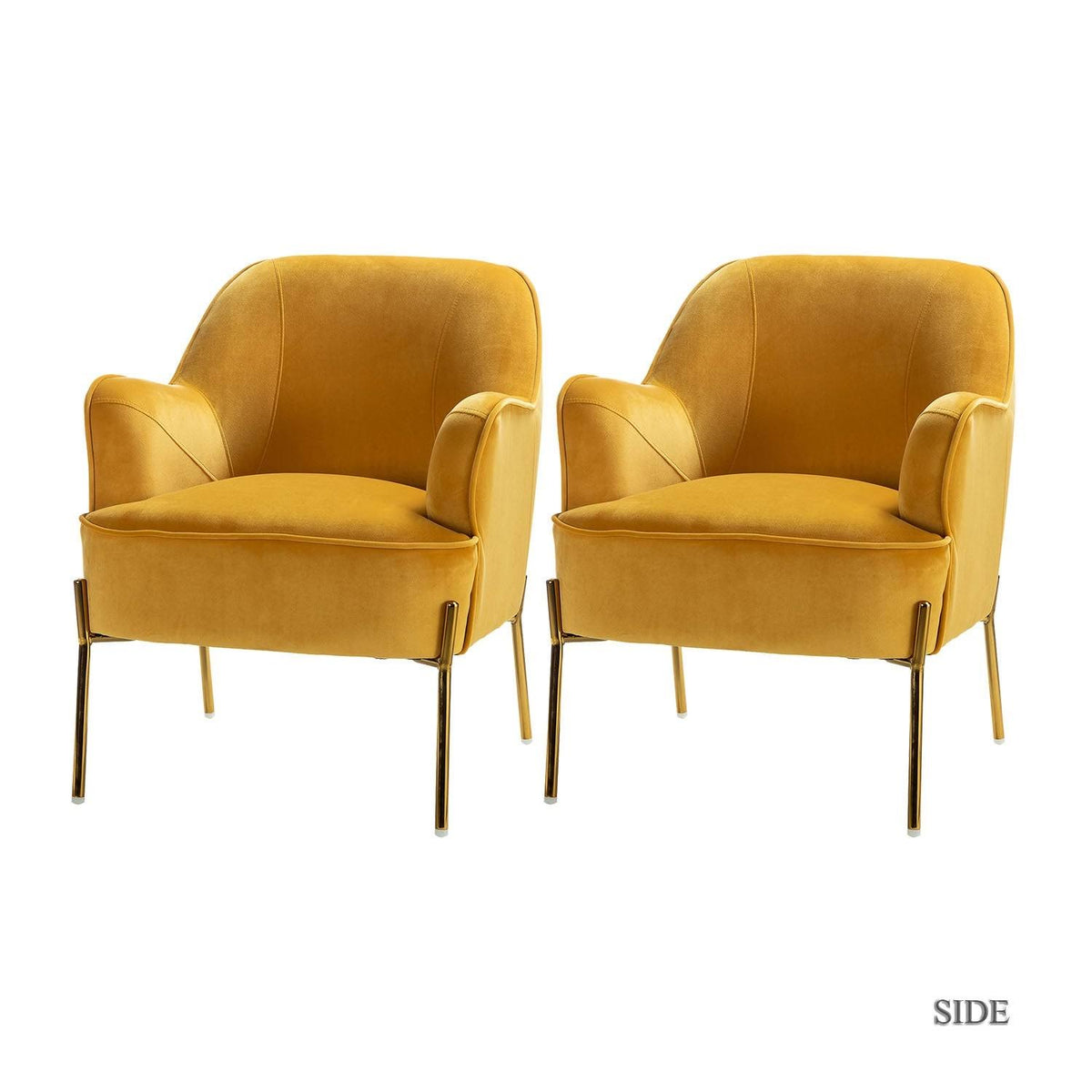 Teal Accent Chair with Gold Legs, Set of 2 K279