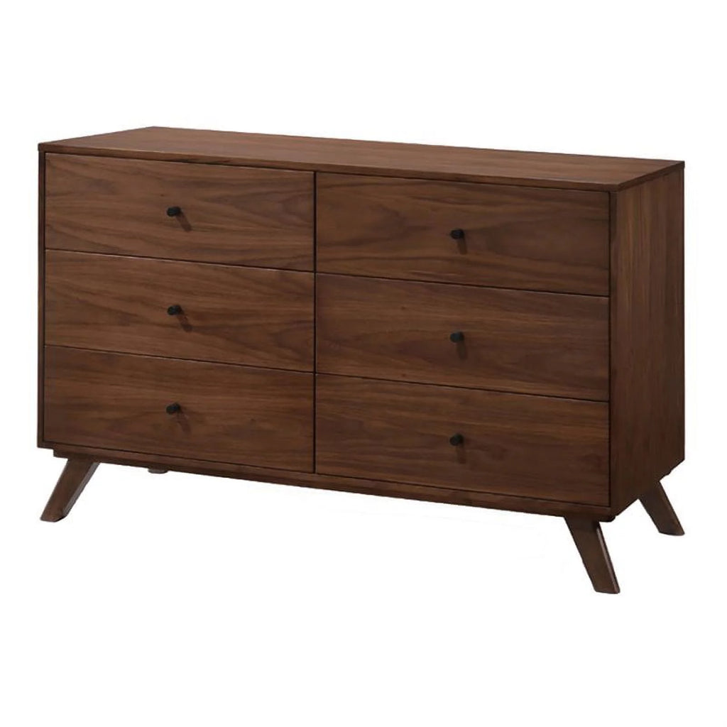 Walnut Veneer and Solid Wood Dresser Q670