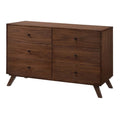 Walnut Veneer and Solid Wood Dresser Q670