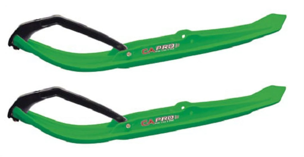 Green MTX Snowmobile Skis with 9" Shaper Bars Complete Kit M137