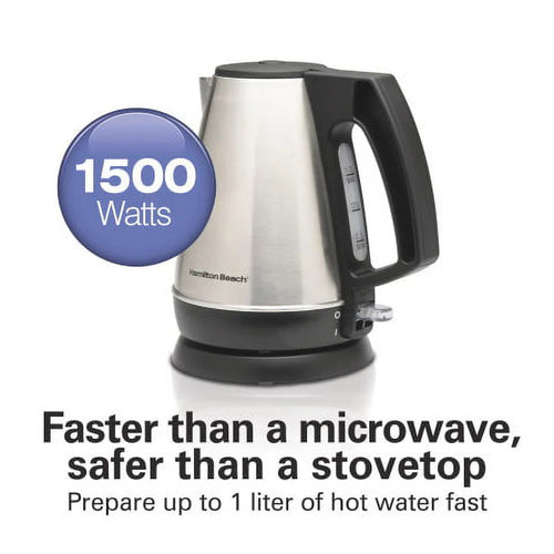 1 Liter Stainless Steel and Black Electric Kettle L51508