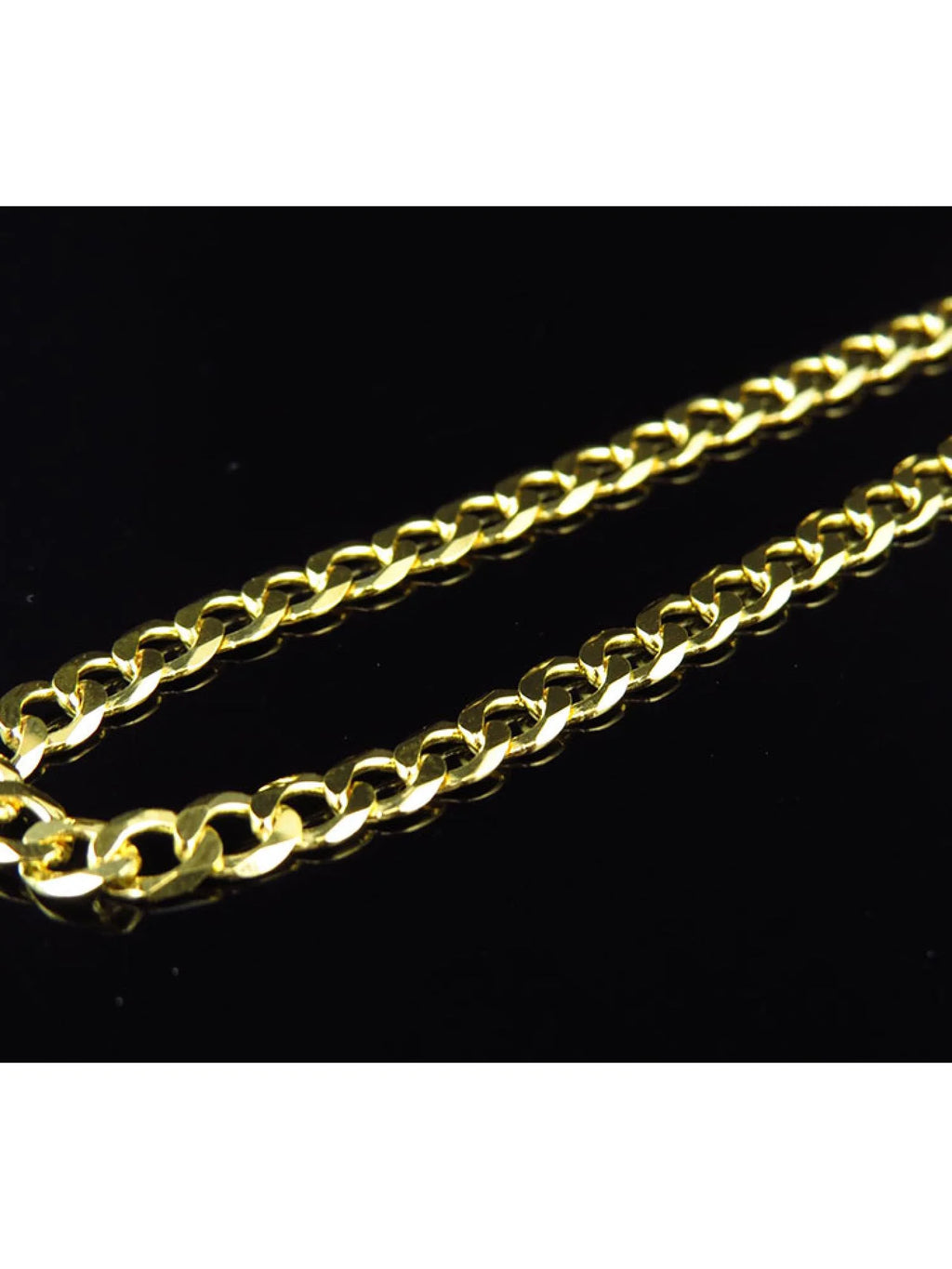 Yellow Gold Finish Sterling Silver Miami Cuban Link Chain Necklace P609