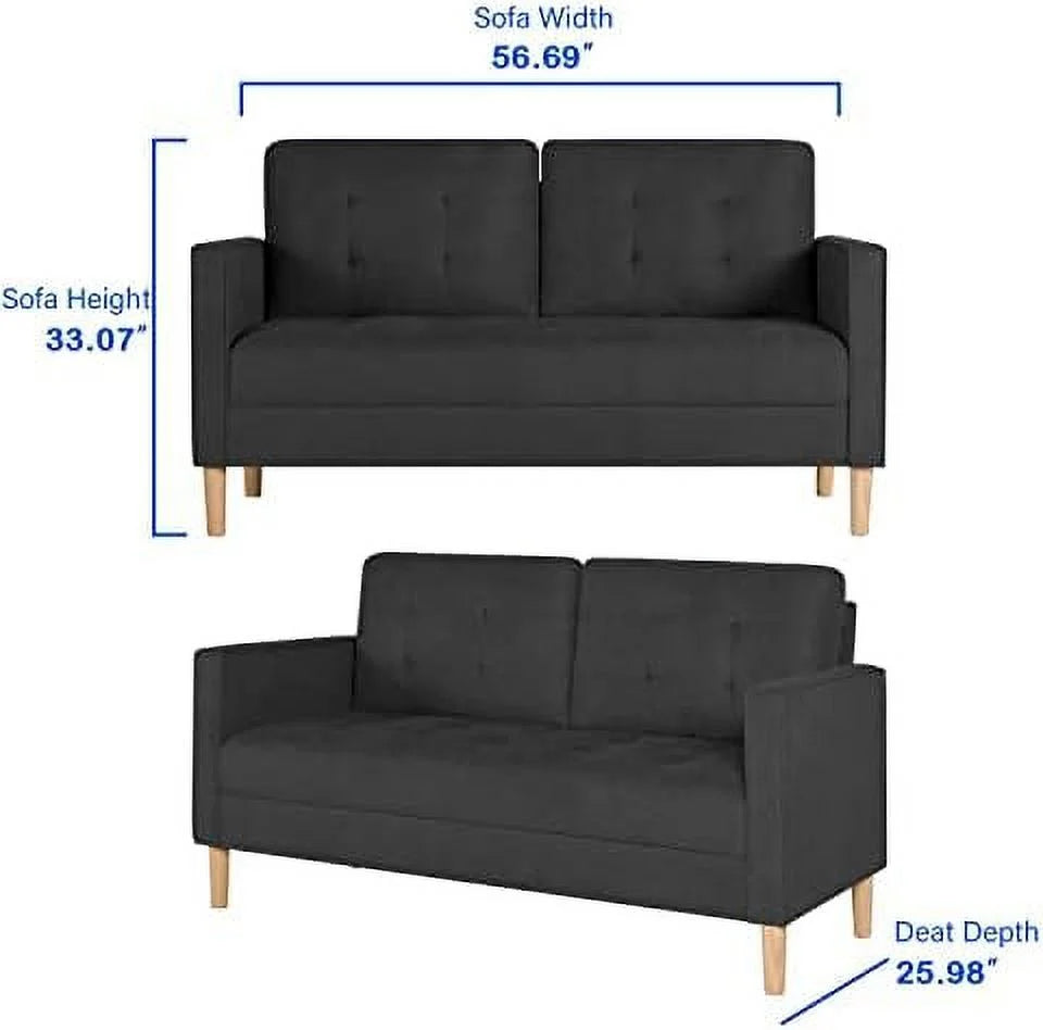 57" Tufted Loveseat and Chair Set of 2 M553363