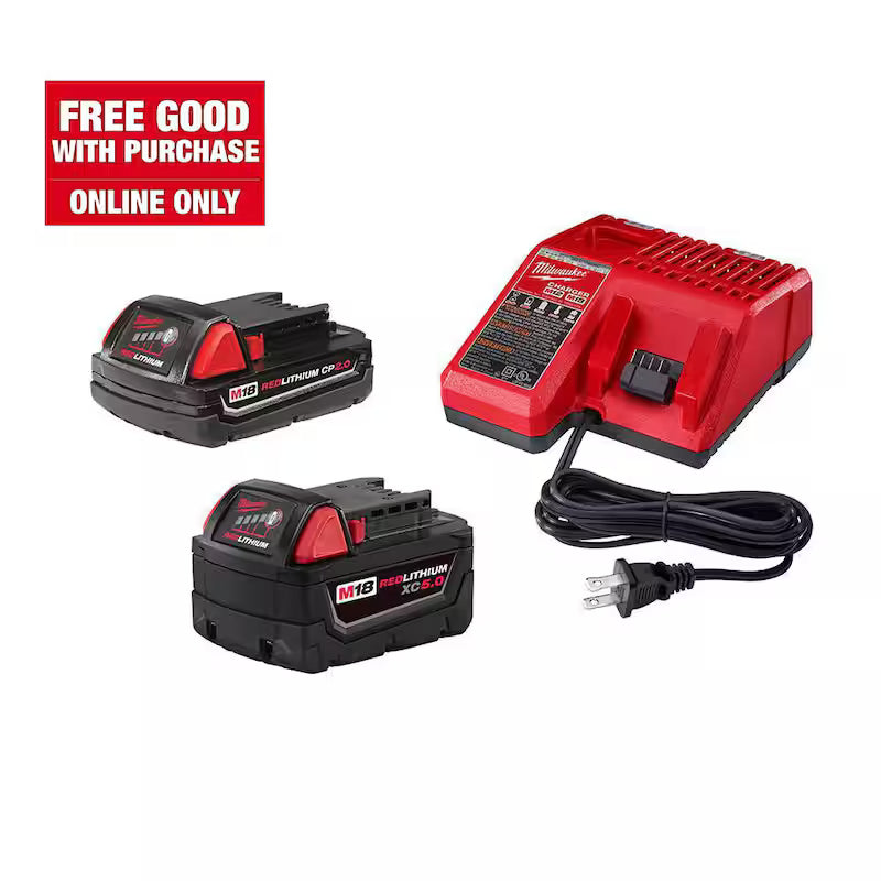 18-Volt Lithium-Ion Starter Kit with 5.0 Ah and 2.0 Ah Battery and Charger R370