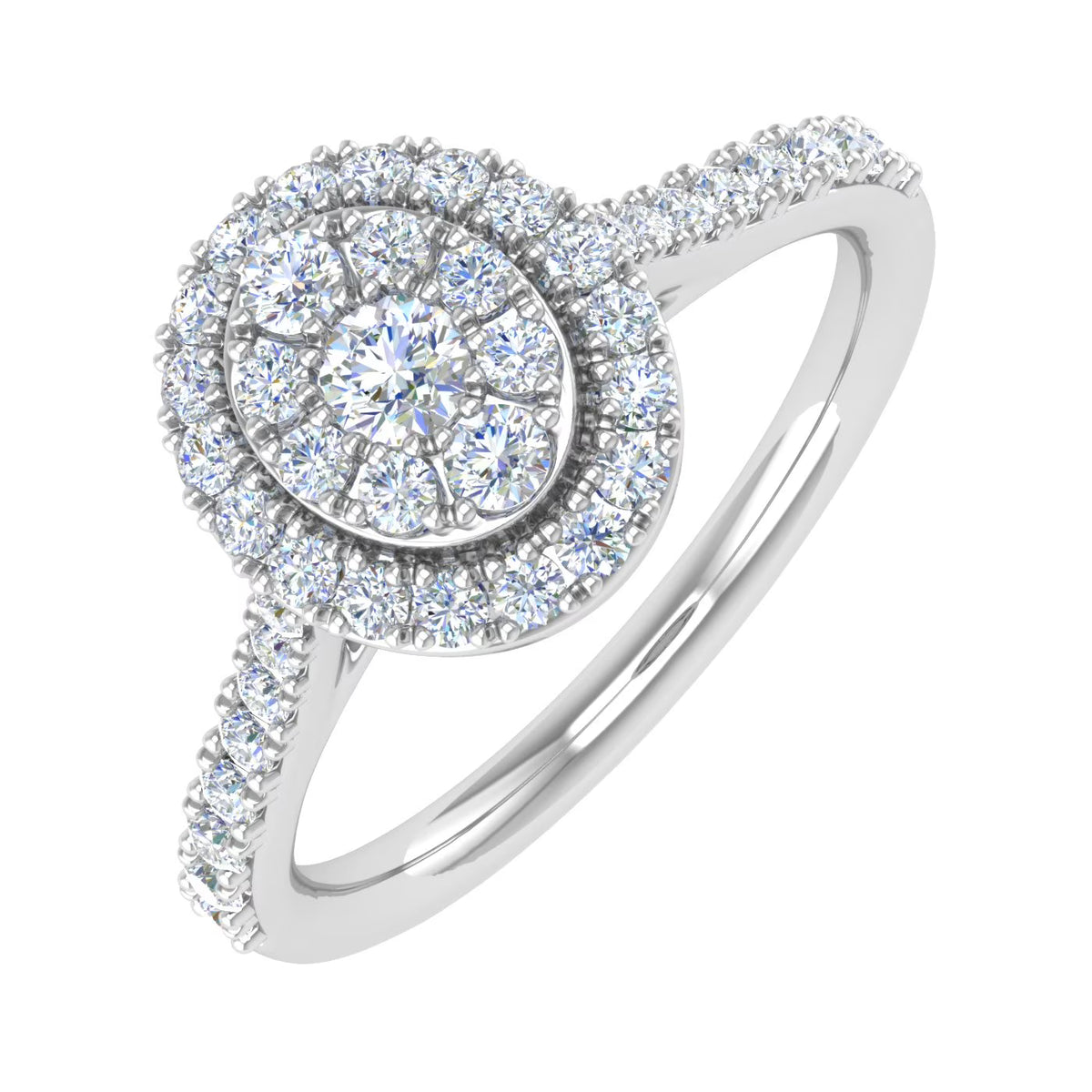 10K Yellow Gold Diamond Cluster Engagement Ring T551940
