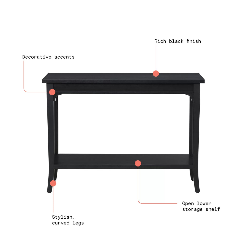 Console Table with Lower Shelf and Solid Wood Frame D10195
