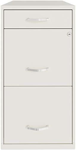 18in Deep 3 Drawer Metal File Cabinet Pearl White L657806