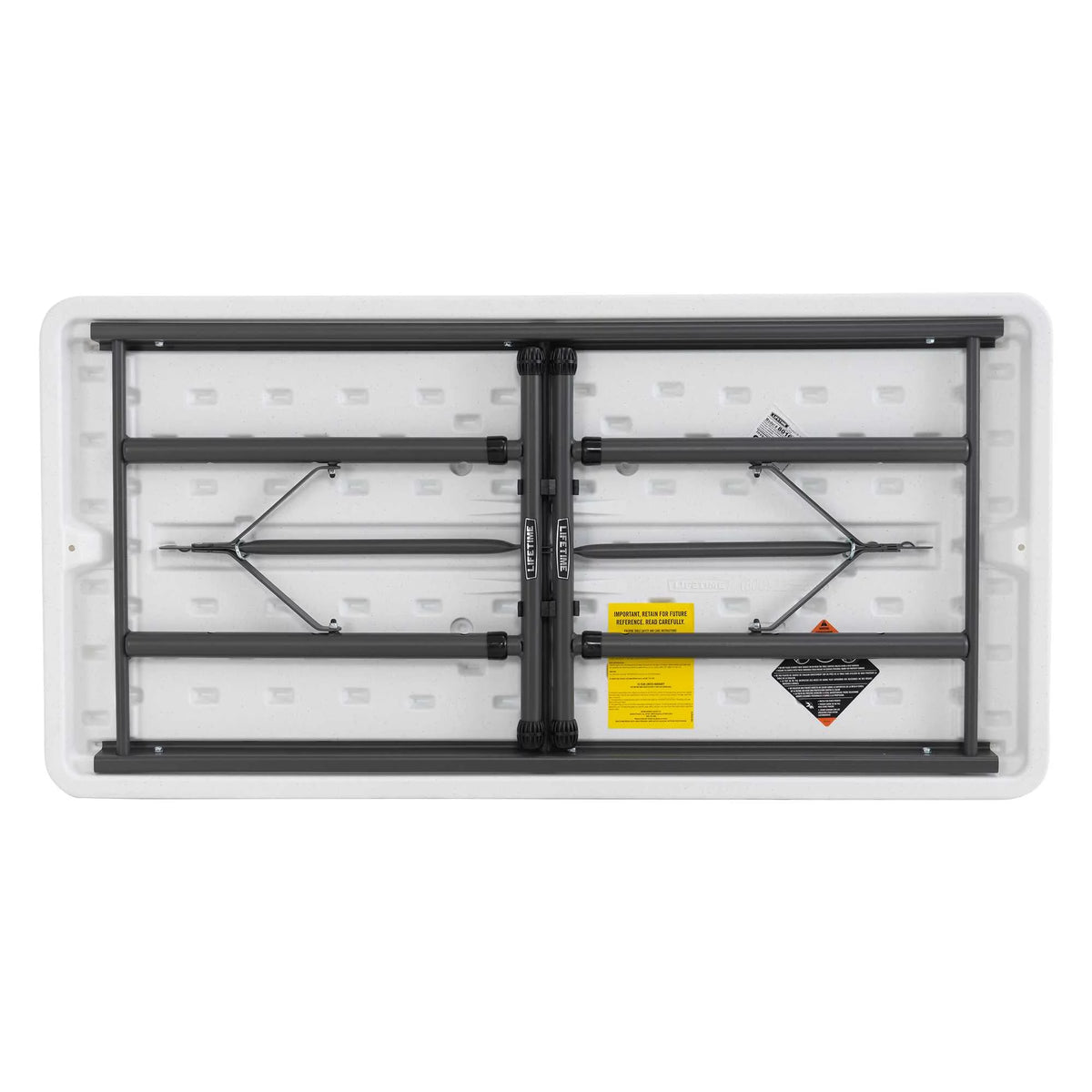 4 Foot Adjustable Folding Table White Granite G6248
