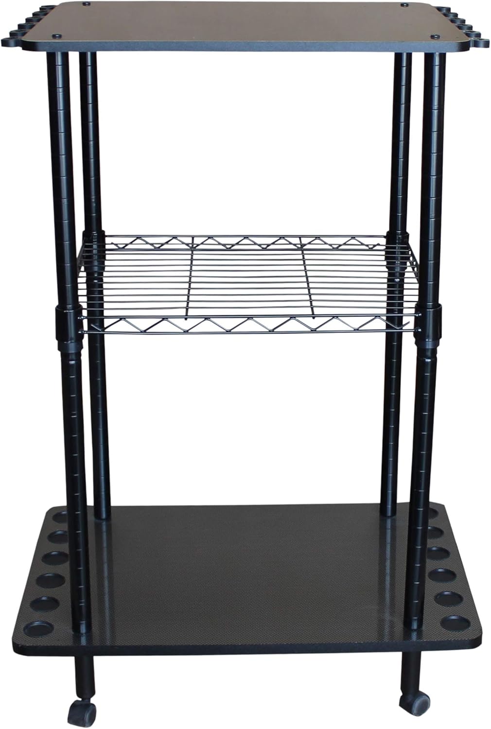 12 Fishing Rod Tackle Cart Black G8378