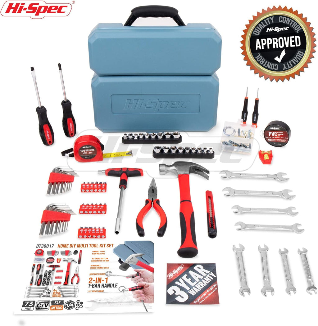 73 Piece Home & Garage Tool Kit Set with Tool Box Case I786870