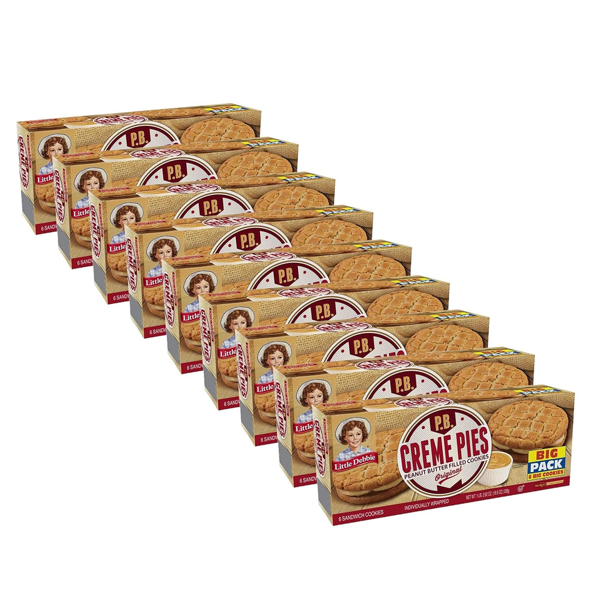 Peanut Butter Creme Pies, 54 Individually Wrapped Sandwich Cookies, 1.1 Pound A512