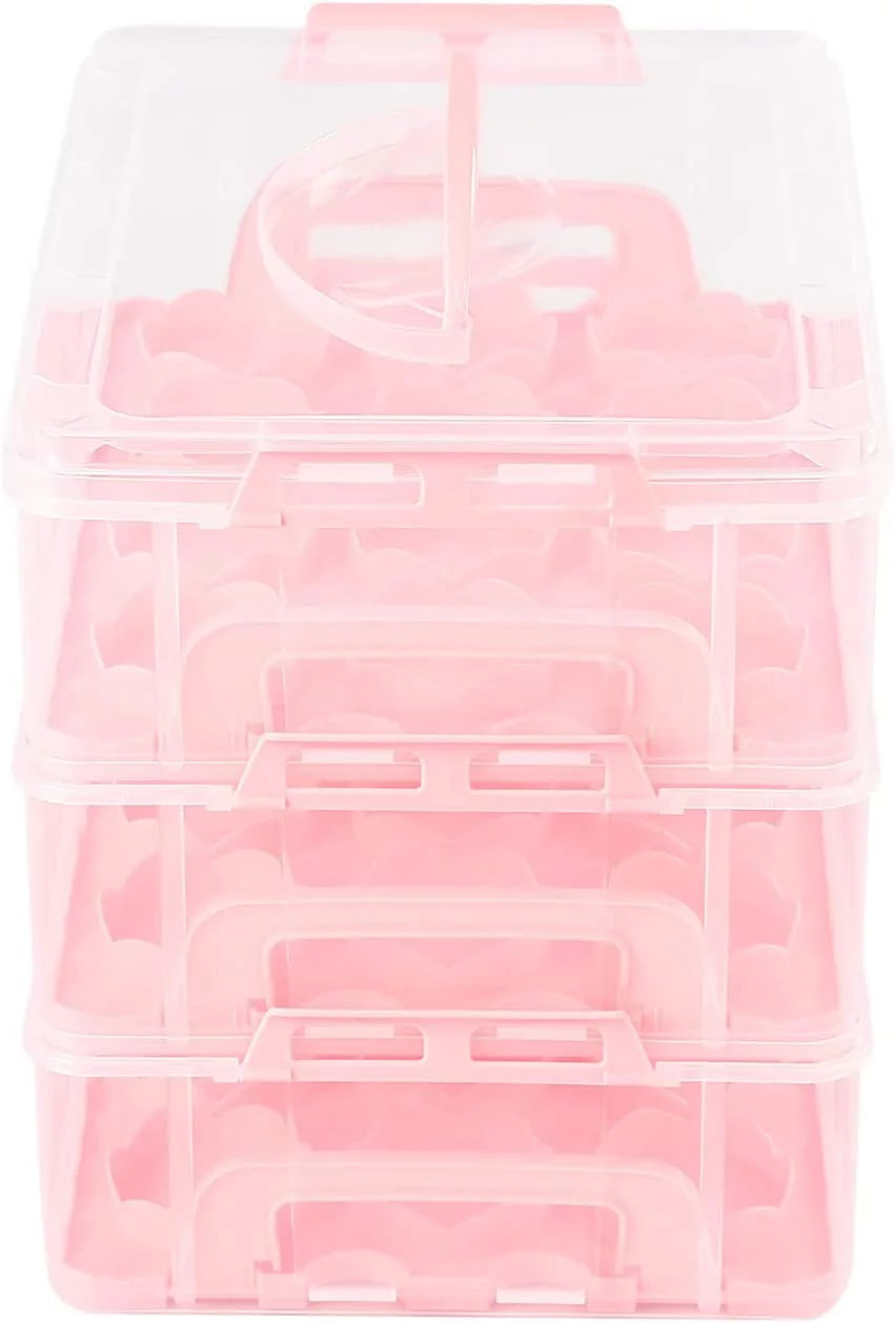 36 Grid 3 Tier Cupcake Carrier Holder Rack Pink Q367