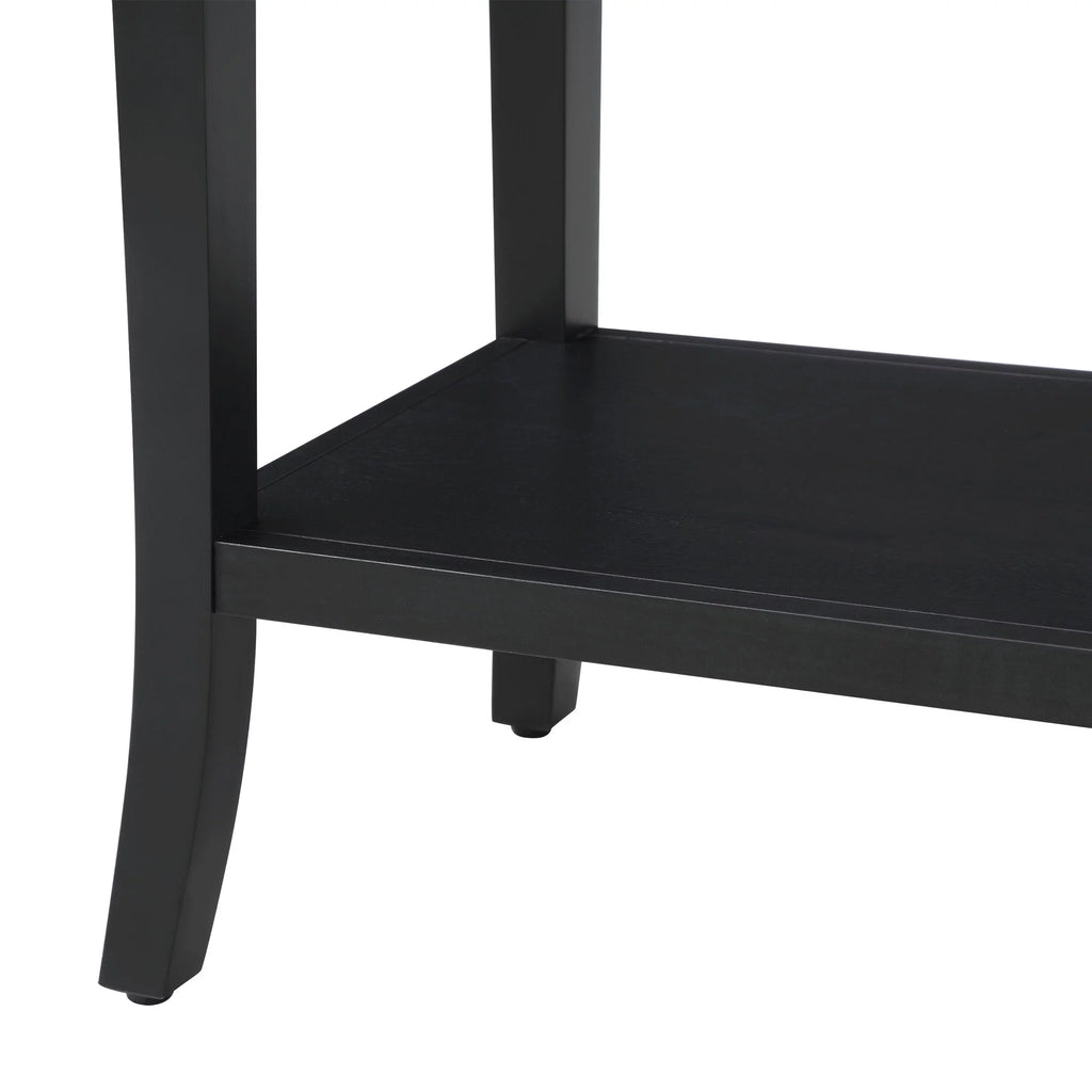 Console Table with Lower Shelf and Solid Wood Frame D10195