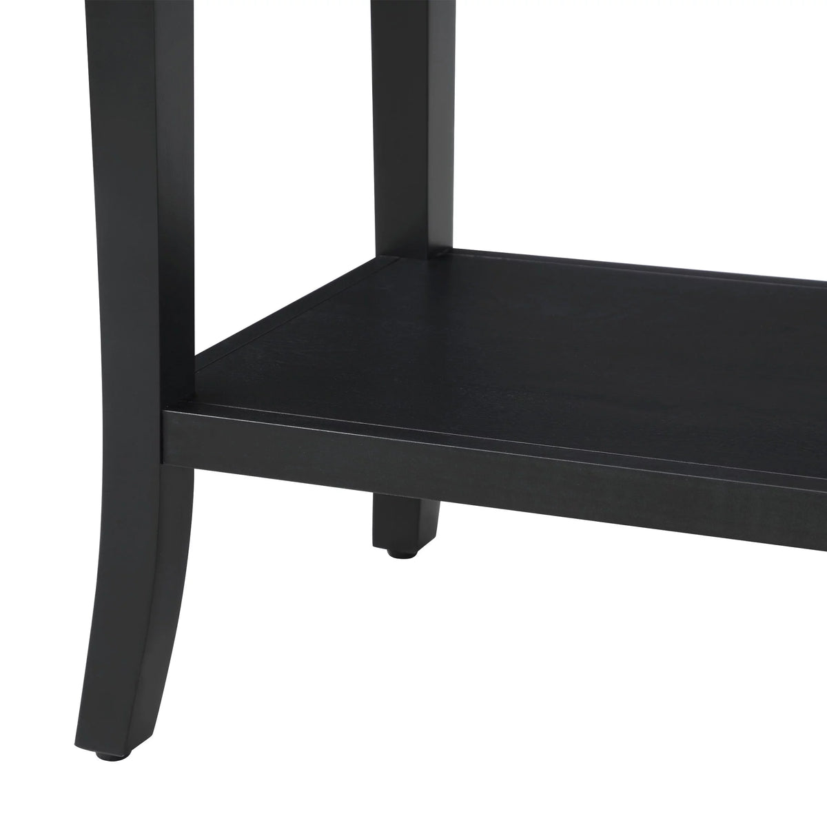 Console Table with Lower Shelf and Solid Wood Frame D10195