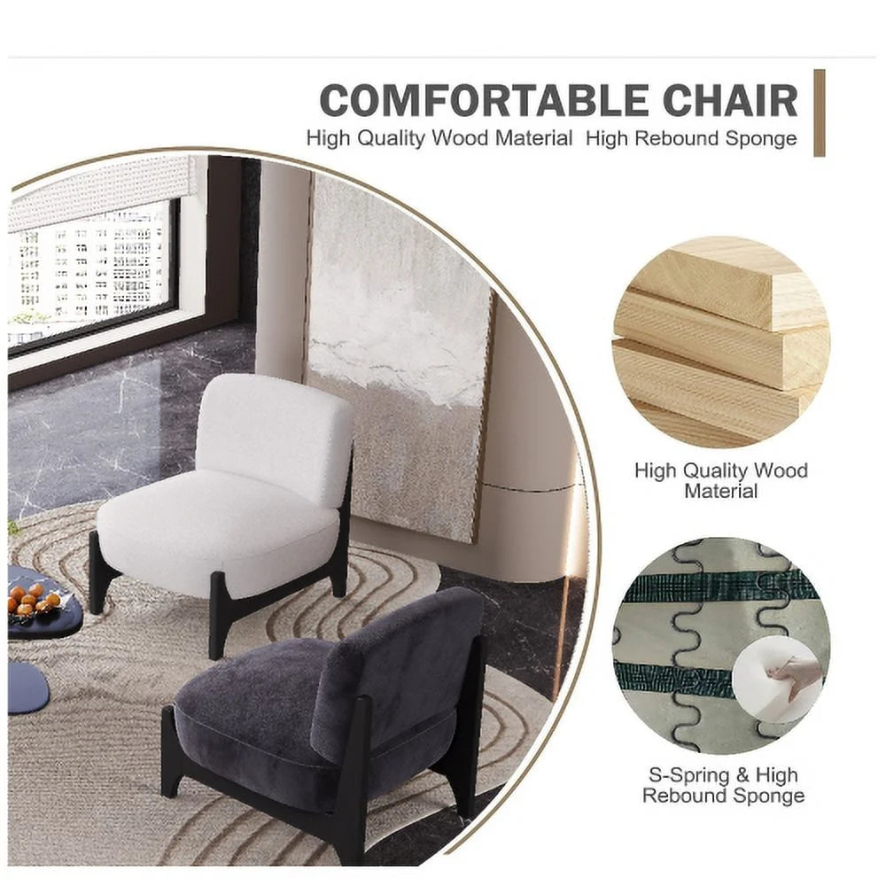 Black Velvet Upholstered Accent Chair with Solid Wood Frame S76433