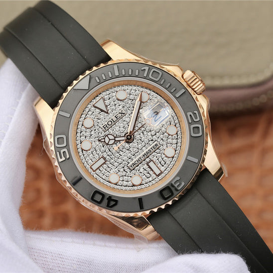 Golden Diamond Dial Rubber Strap 40mm Q9067