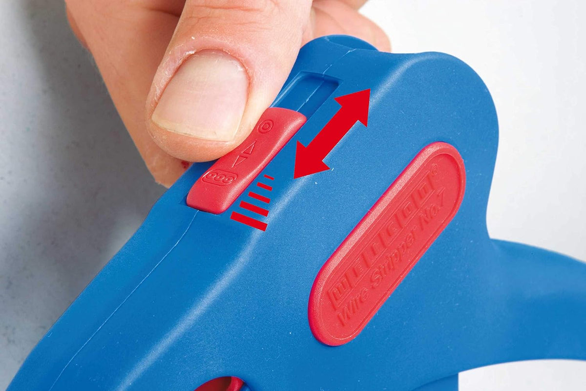 Automatic Wire Stripper for Flat Cable, 18-11 AWG (0.75-4.0 mm²), red/blue O9610