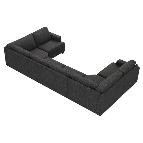 Oversized Modular Sectional Sofa, 135.6 inch, Dark Grey M786