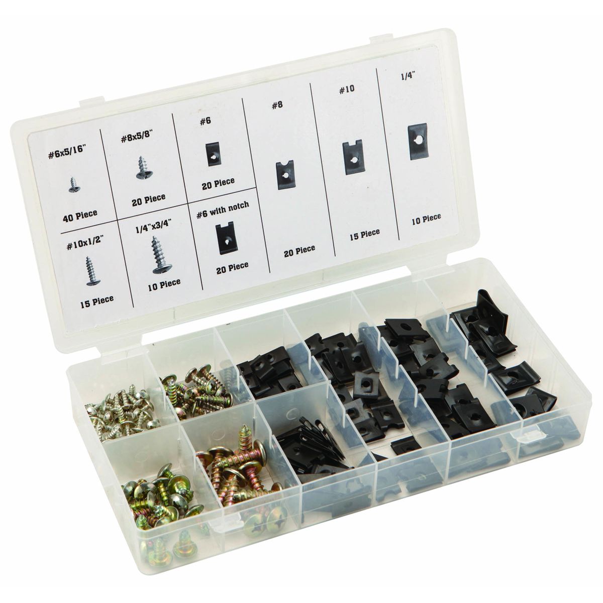 U-Clip and Screw Assortment, 170 Piece Z949624
