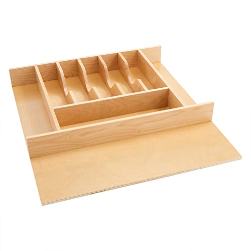 Natural Maple Wood 9 Compartment Silverware Drawer Organizer I1920