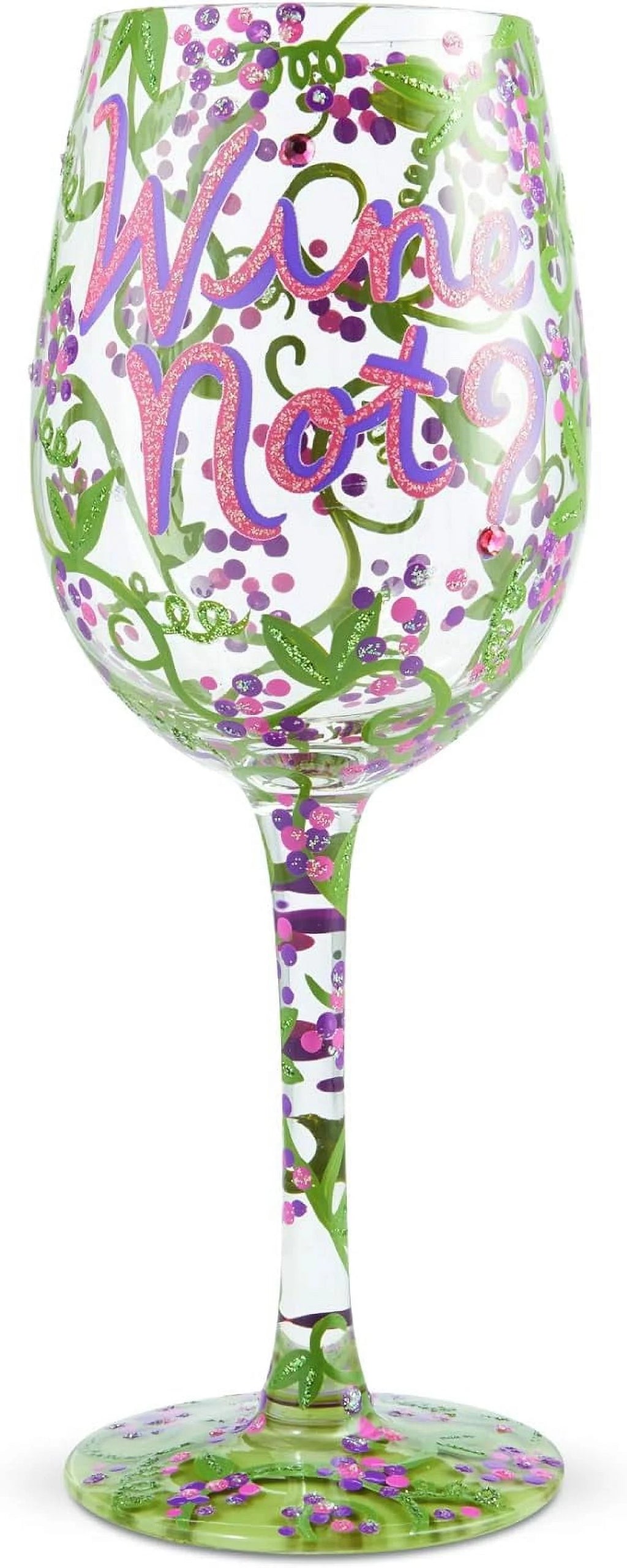 Hand-Painted Artisan Wine Glass, 1 Count, Multicolor N53470