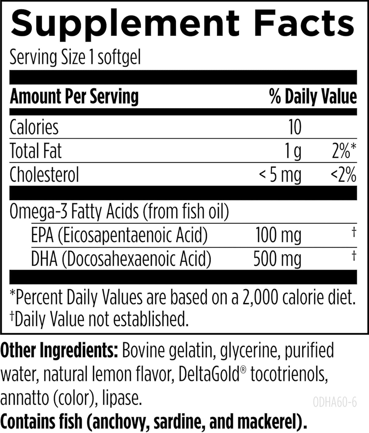 60 Softgels DHA Fish Oil K869