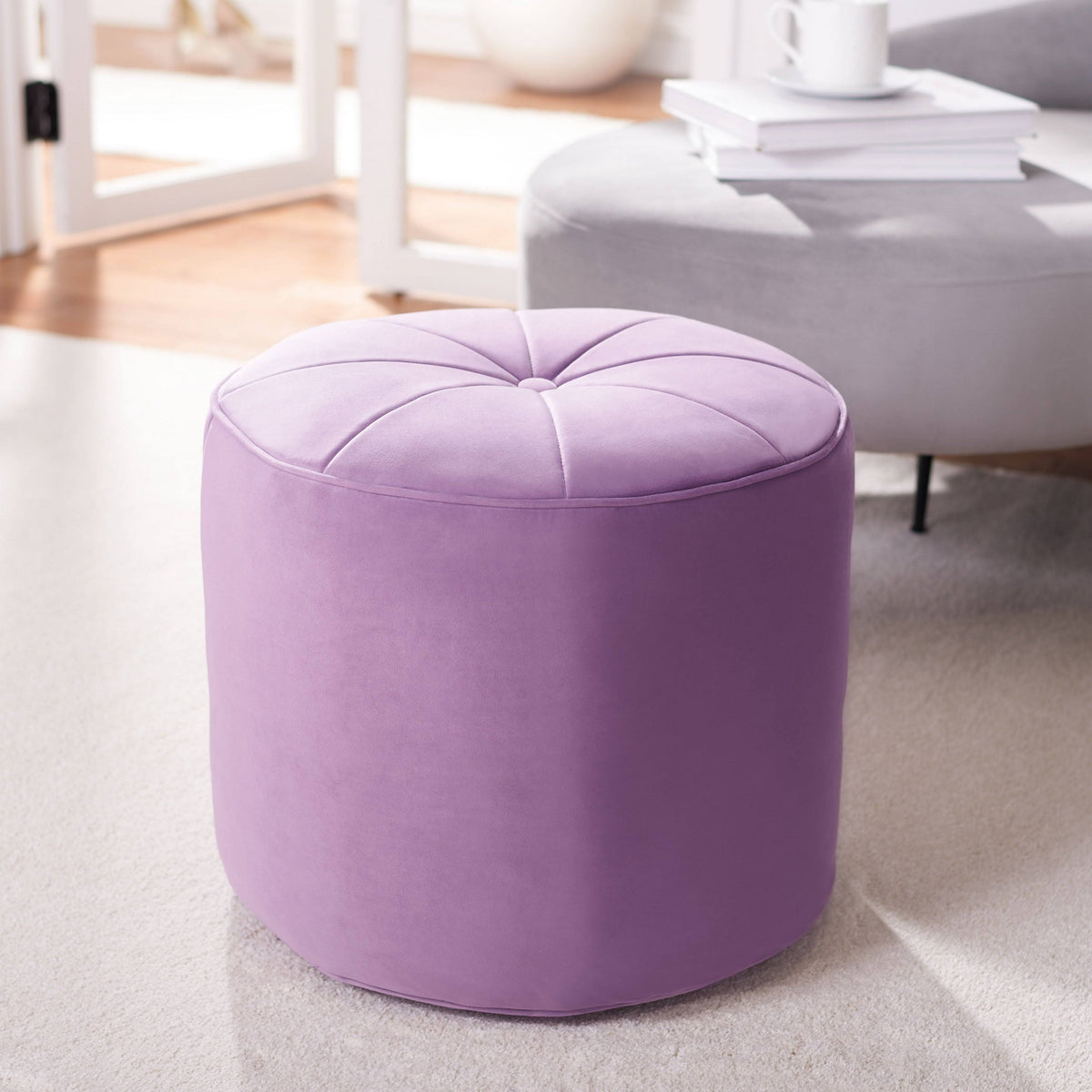 Lilac Cylinder Ottoman T225922