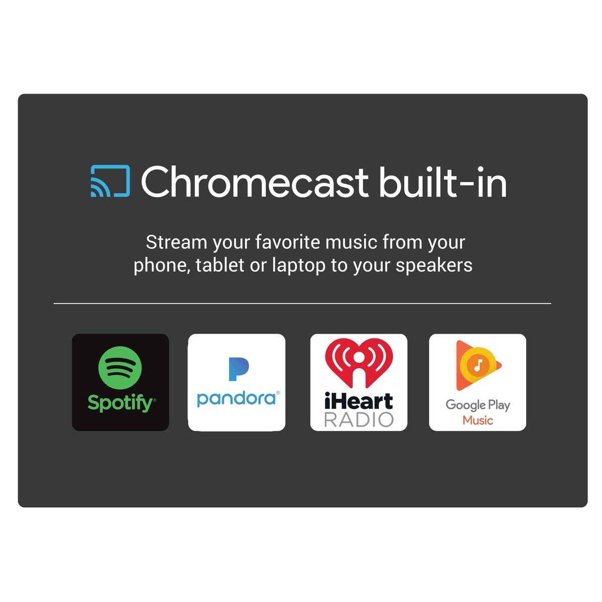 Bluetooth/Wi-Fi Wireless Stereo Smart Speaker with Chromecast Built-in E8869