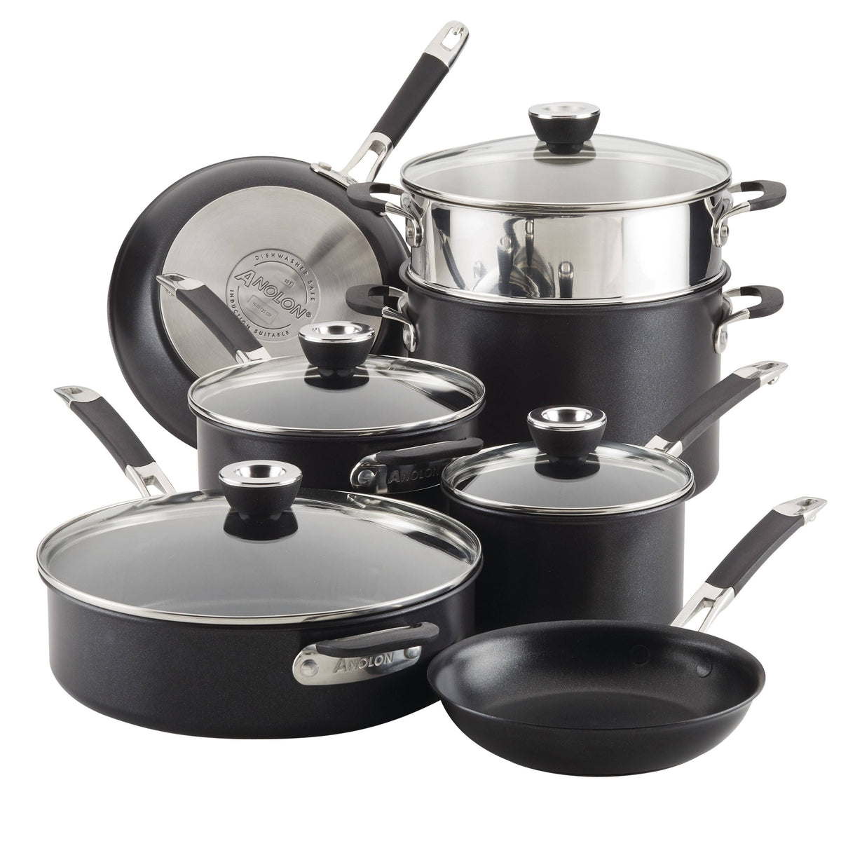 11 Piece Hard Anodized Nonstick Cookware Set T25375