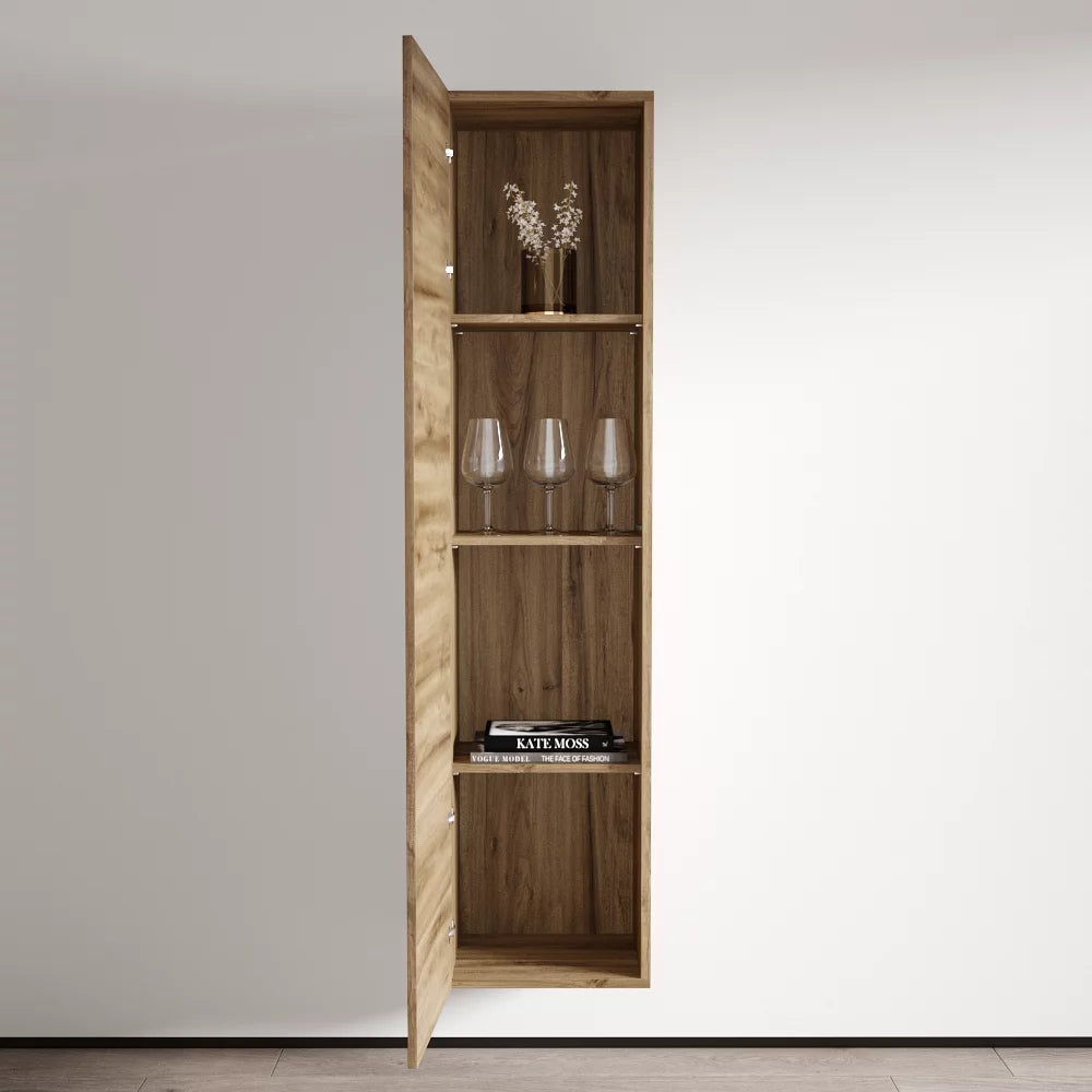 Oak Modular Wall Mounted Floating Bookcase Cabinet H905