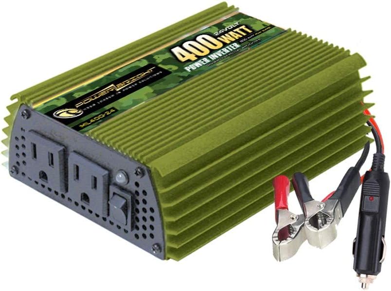 400 Watt 24V Power Inverter, Dual 110V AC Outlets, Modified Sine Wave, Pack of 2 I2425