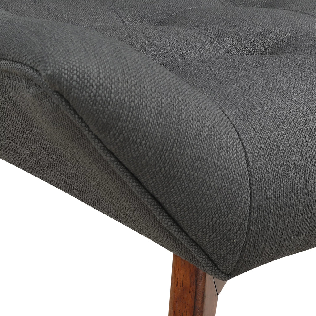 Charcoal Fabric Tufted Chair with Coffee Legs R14714