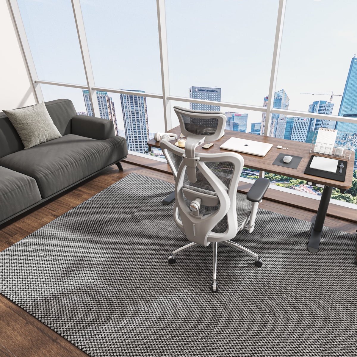 Black Ergonomic Mesh Office Chair with Headrest and Lumbar Support J2465