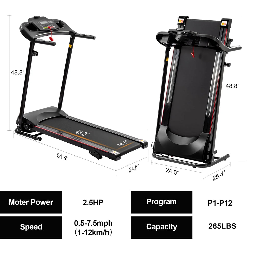 2.5 HP Foldable Treadmill with Incline C905813