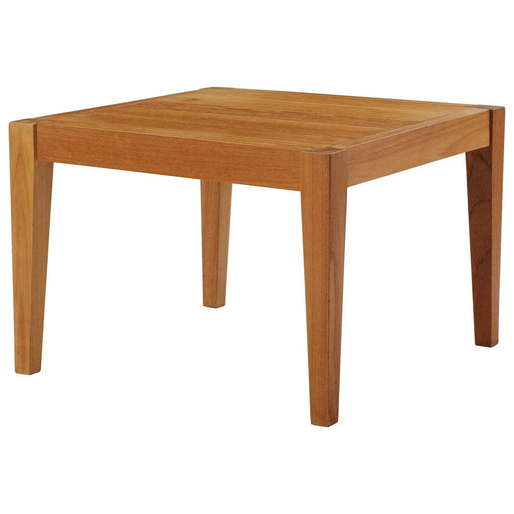 Contemporary Modern Urban Outdoor Patio Side Table, Wood, Natural A996