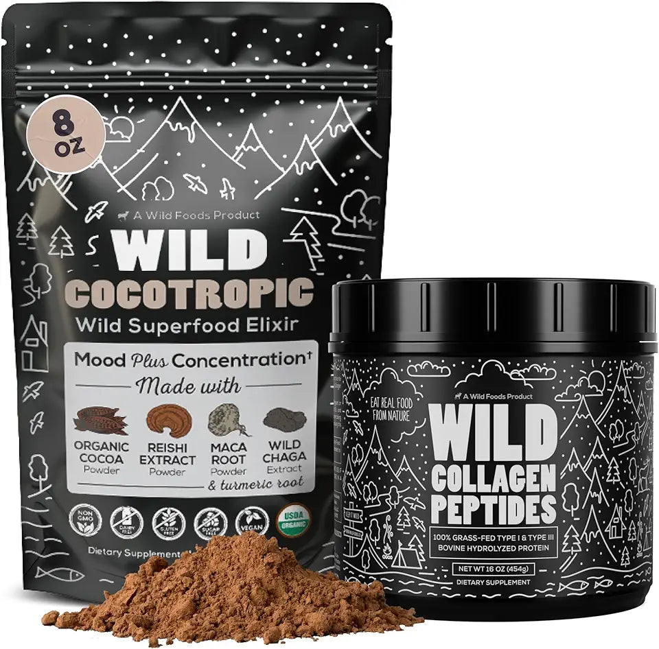 Organic Mushroom Cacao Mix & Collagen Peptides Bundle R147