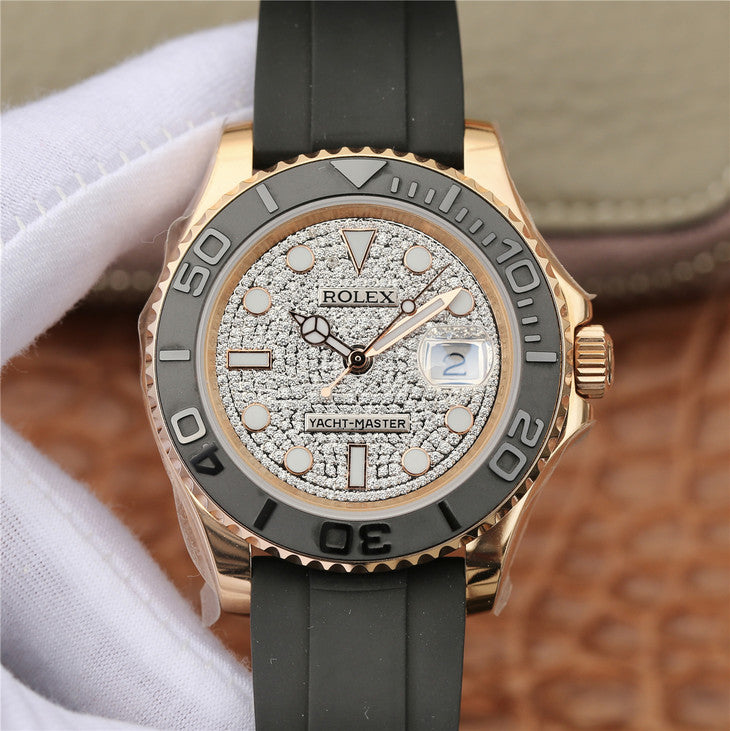 Golden Diamond Dial Rubber Strap 40mm Q9067