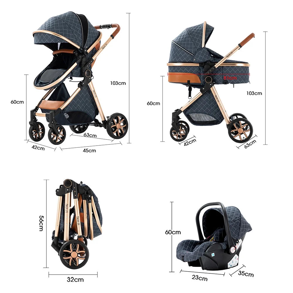 Baby Travel System Stroller with Safety Car Seat and Base Set Q4439